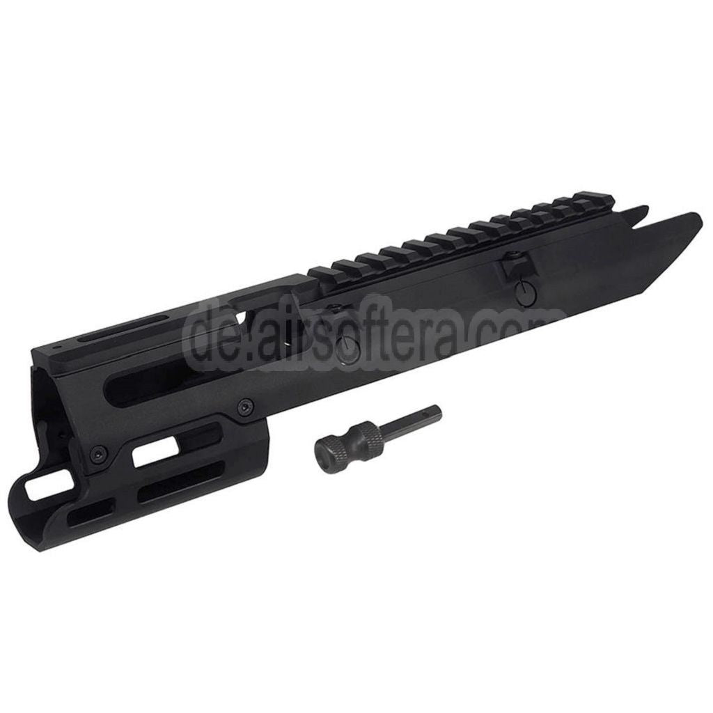 5KU CNC Aluminum M-LOK Handguard Rail System mit Charging Handle Geeignet für CYMA MP5K Serie GBB Gewehre Airsoft Schwarz