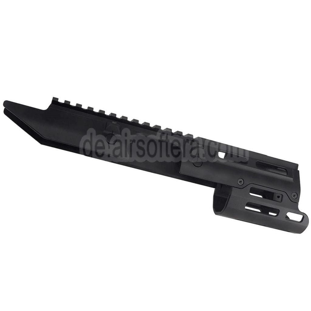 5KU CNC Aluminum M-LOK Handguard Rail System mit Charging Handle Geeignet für CYMA MP5K Serie GBB Gewehre Airsoft Schwarz