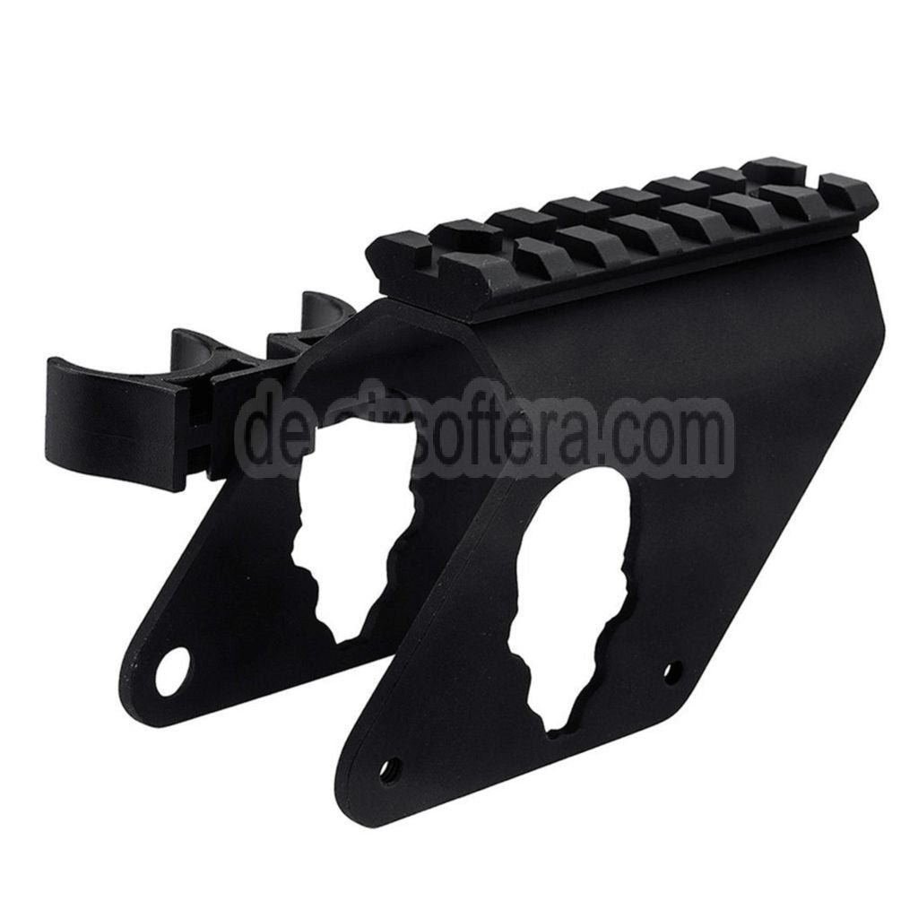 APS 7-Slots 20mm Zielfernrohrmontage auf der oberen Schiene mit 4x Patronenhülsenhalter Geeignet für APS CAM870 Serie Schrotflinte Airsoft