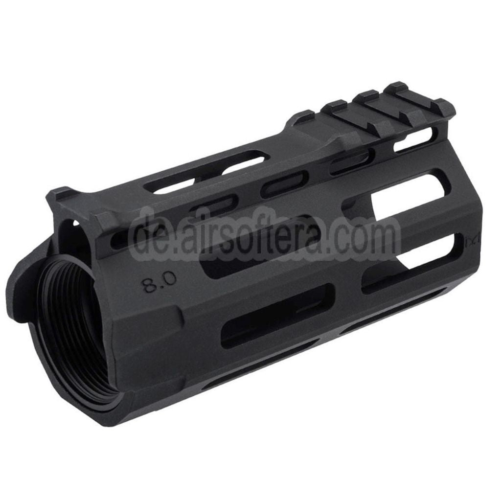 APS 4 Zoll Evolution Tech 8.0 M-Lok Tactical Handschutz Schienen System mit Innen Außen Lauf geeignet für APS ASR Tokyo Marui M4 Serie AEG Obere Empfänger Airsoft