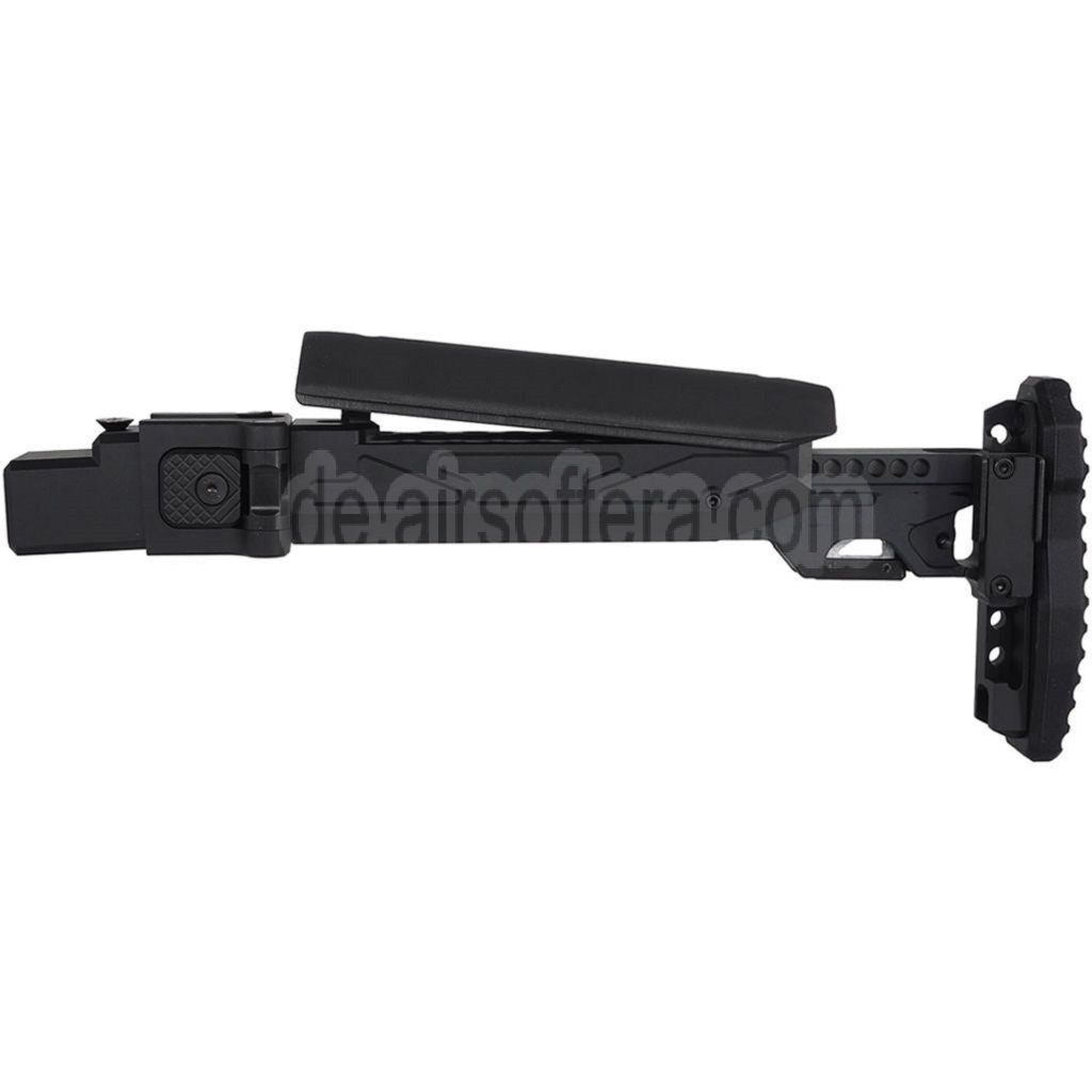 5KU KPYK Teleskop Klappschaft mit Cheek Riser Geeignet für GHK AKM V2 Serie GBB Gewehre Schwarz