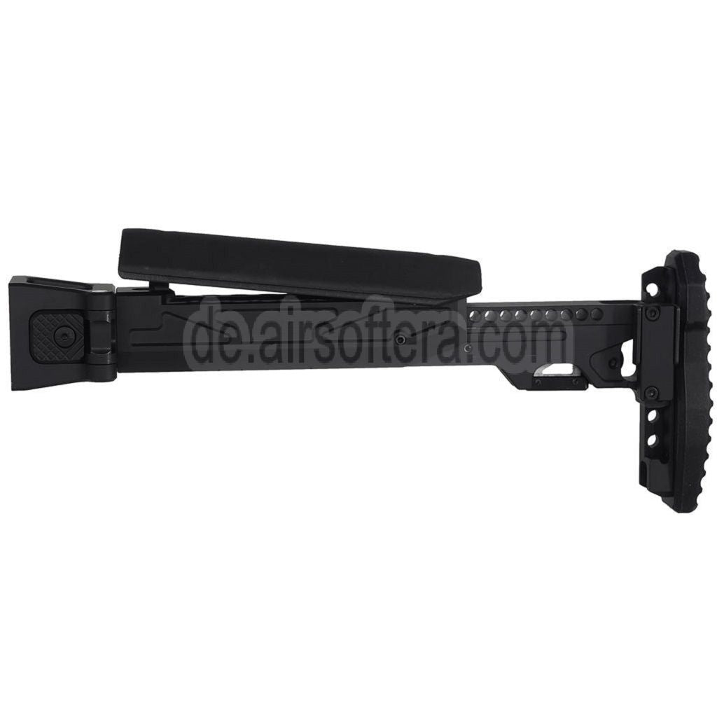 5KU KPYK Teleskop Klappschaft mit Cheek Riser Geeignet für Tokyo Marui AKM Serie GBB Gewehre Schwarz
