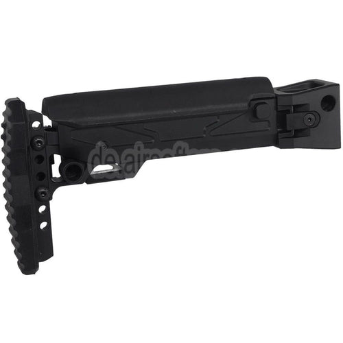 5KU KPYK Teleskop Klappschaft mit Cheek Riser Geeignet für Tokyo Marui AKM Serie GBB Gewehre Schwarz
