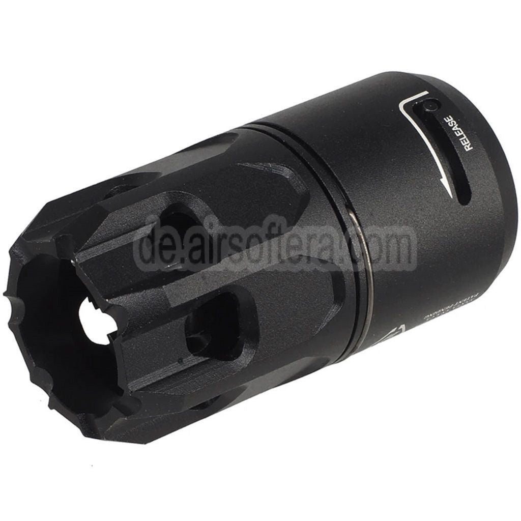 E&C King Comp Feuerdämpfer mit QD Oppressor Blast Diverter Geeignet für -14mm CCW Gewinde gegen den Uhrzeigersinn