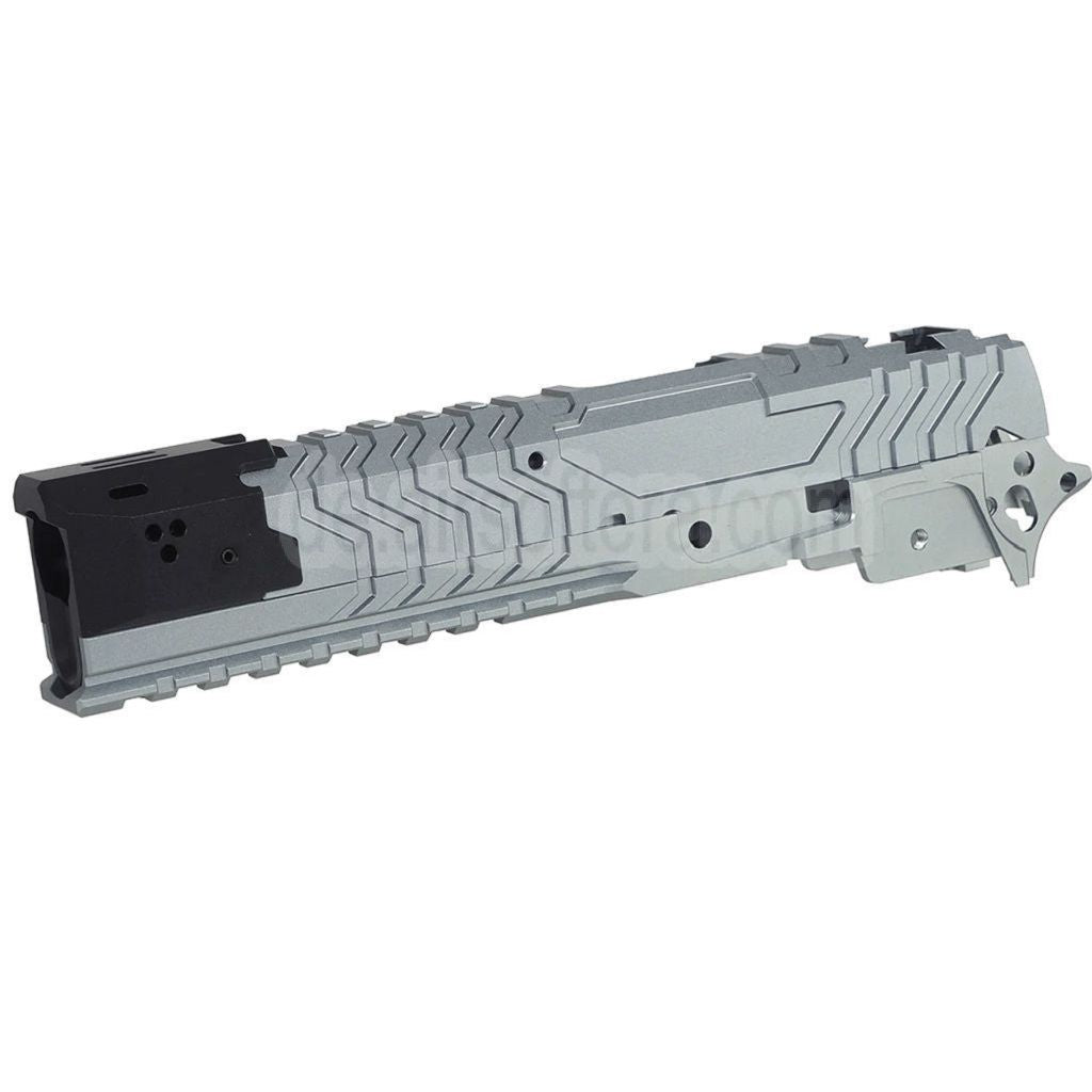 5KU CNC Aluminum Matrix Stil Äußerer Lauf Mittlerer Rahmen Schlitten Set Geeignet für Tokyo Marui Hi-Capa Serie GBB Pistolen Airsoft