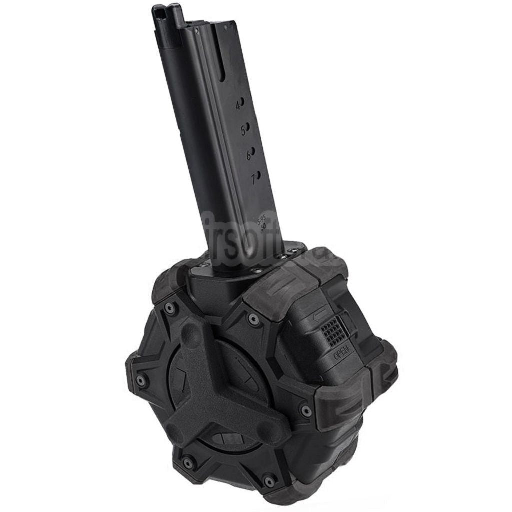 Armorer Works AW Custom 350rd Gas Adaptive Trommelmagazin Geeignet für Armorer Works AW / WE (WE-TECH) Desert Eagle GBB Pistolen Airsoft