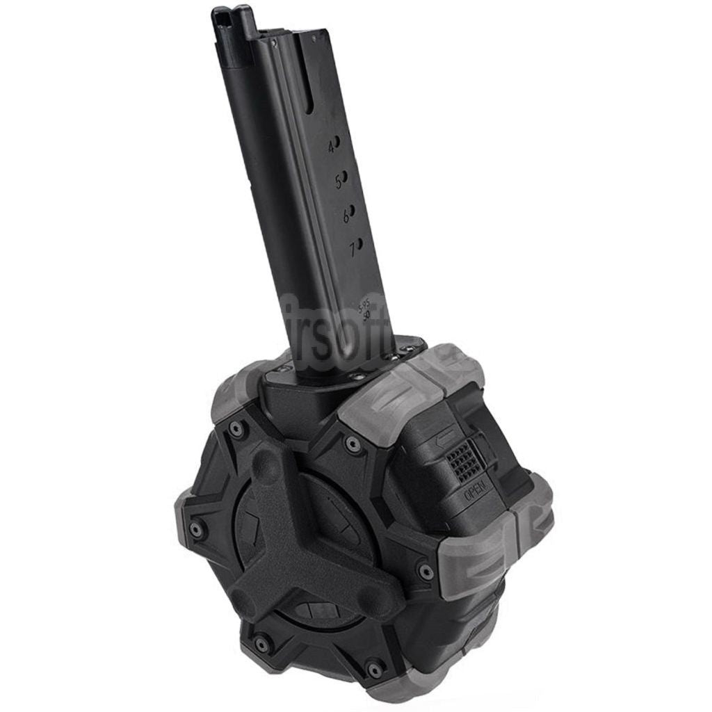 Armorer Works AW Custom 350rd Gas Adaptive Trommelmagazin Geeignet für Armorer Works AW / WE (WE-TECH) Desert Eagle GBB Pistolen Airsoft