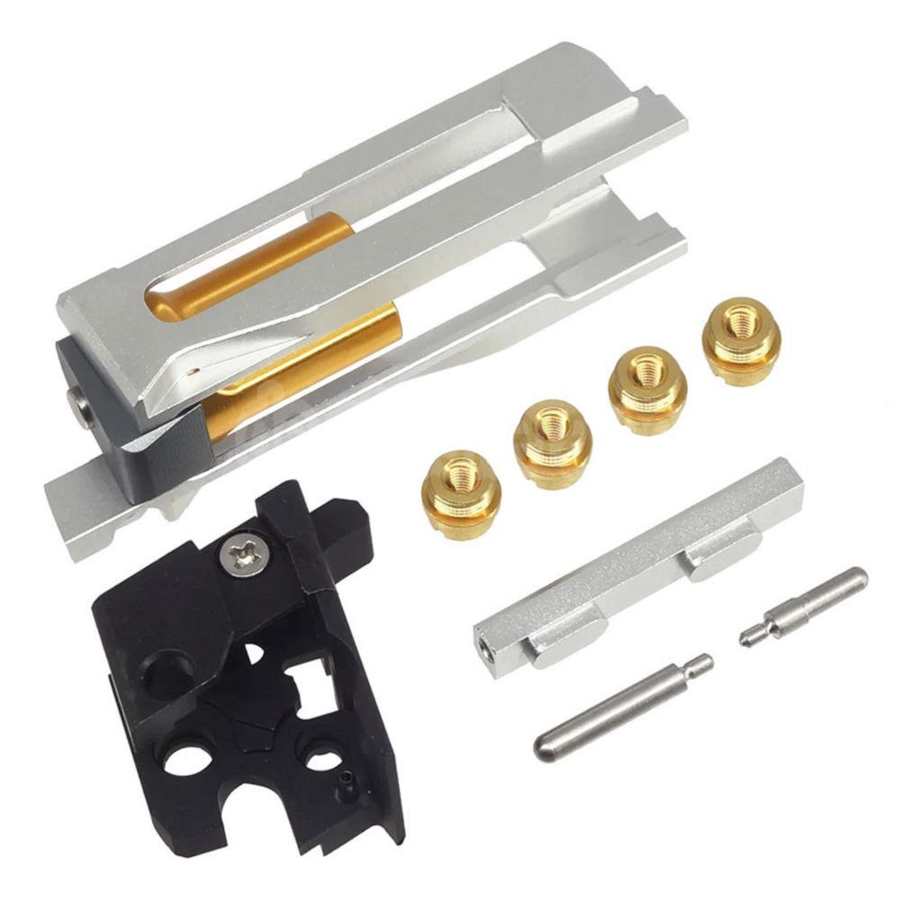 Bomber Airsoft CNC Aluminum SVI Infinity Tiki Stil Lauf Schlitten Rahmen Kit Set Geeignet für Tokyo Marui V10 Serie GBB Pistolen Silber