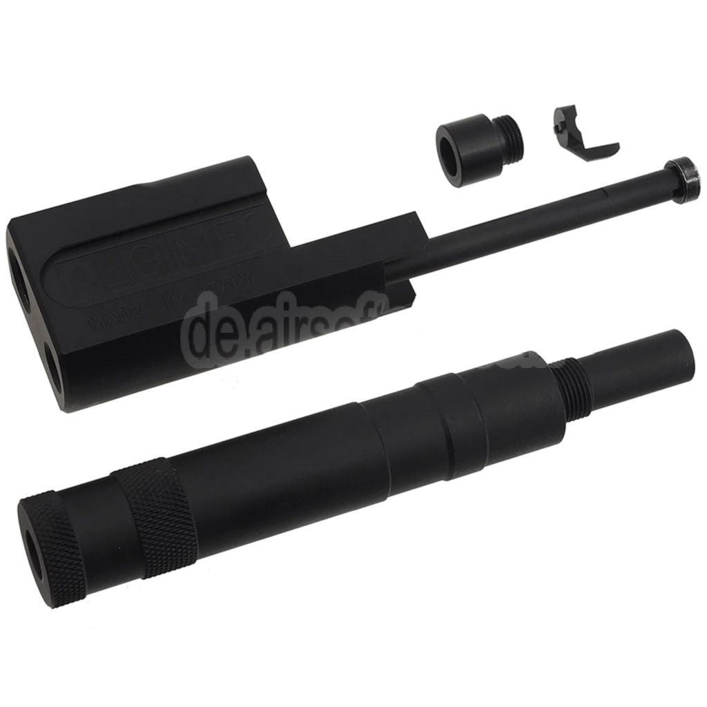 AirsoftEra ALGIMEC Stil Kompensator mit Schalldämpfers Geeignet für +11mm CW Gewinde im Uhrzeigersinn Lauf KSC Tokyo Marui M9 GBB Pistolen