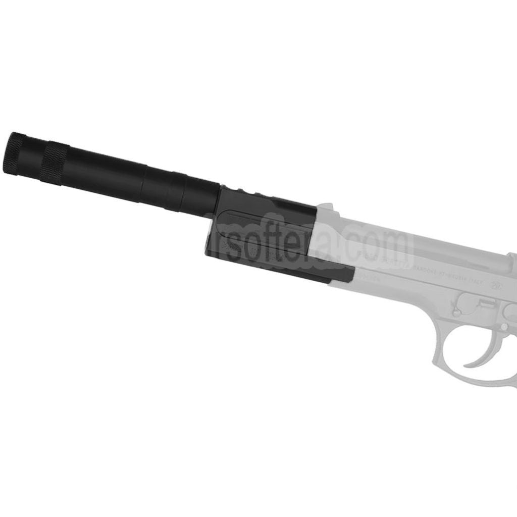 AirsoftEra ALGIMEC Stil Kompensator mit Schalldämpfers Geeignet für +11mm CW Gewinde im Uhrzeigersinn Lauf KSC Tokyo Marui M9 GBB Pistolen