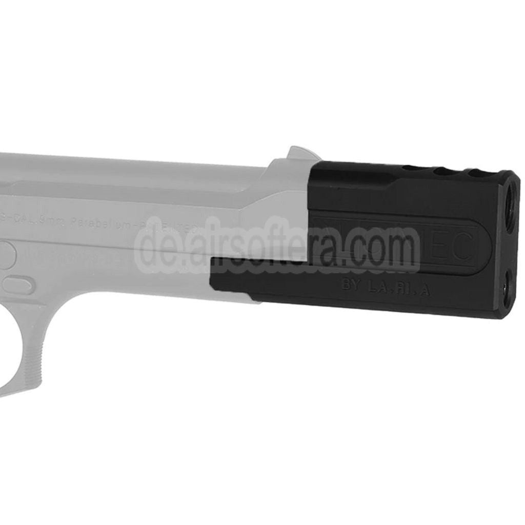 AirsoftEra ALGIMEC Stil Kompensator mit Schalldämpfers Geeignet für +11mm CW Gewinde im Uhrzeigersinn Lauf KSC Tokyo Marui M9 GBB Pistolen