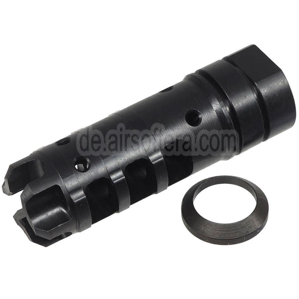 5KU 65mm LANTAC Dragon Stil DGN762B Feuerdämpfer Geeignet für -14mm CCW Gewinde gegen den Uhrzeigersinn Schwarz