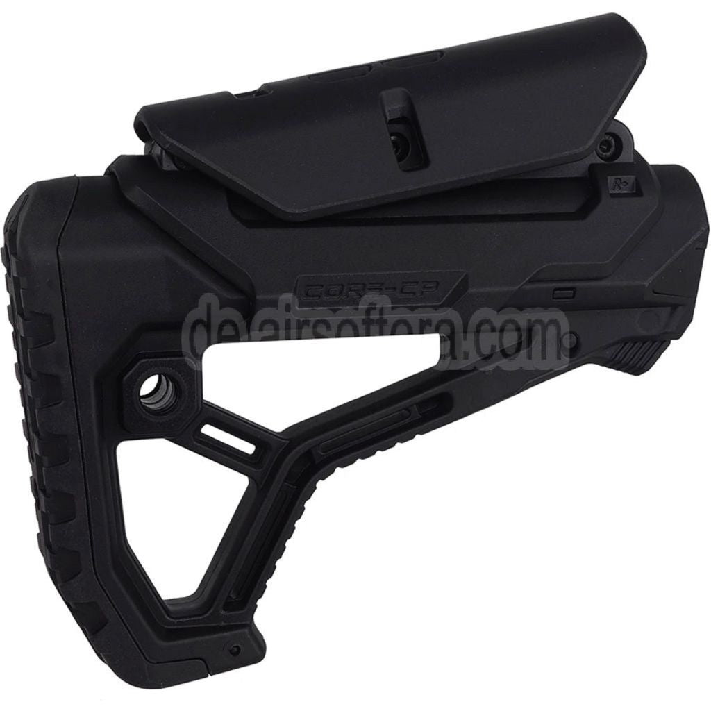 E&C GL-CORE CP Stil Einziehbarer Schaft Geeignet für AR M4 M16 Serie AEG Gewehre Airsoft Schwarz