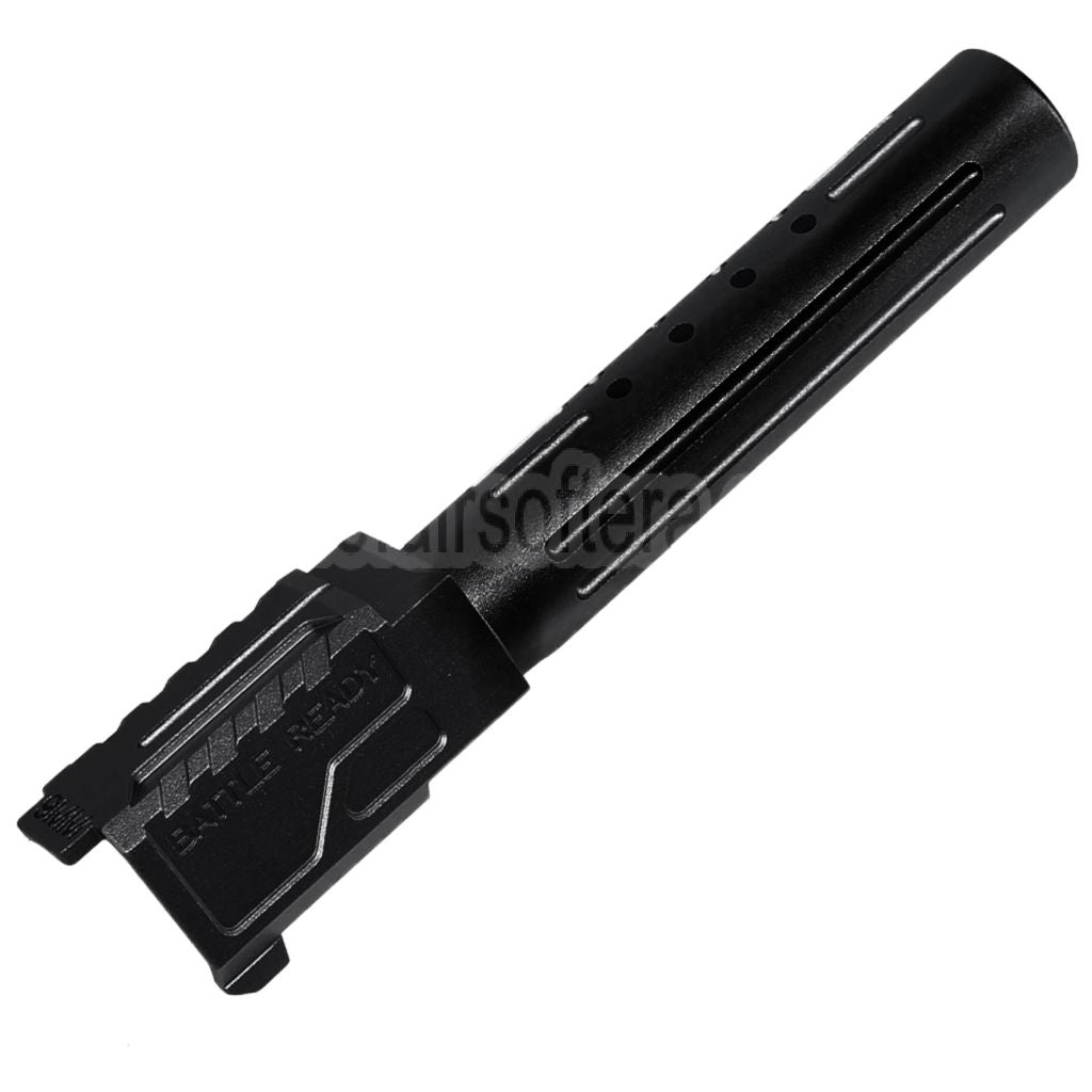 5KU CNC Aluminum BRA Stil Ported Außenlauf Geeignet für Tokyo Marui G19 Gen.3 Serie GBB Pistolen Airsoft
