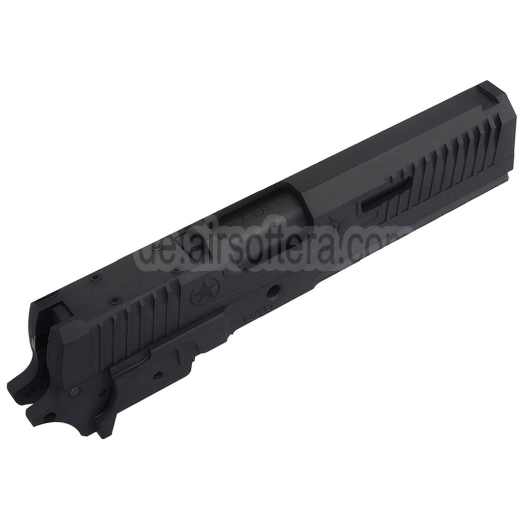 Bomber Airsoft CNC Aluminum TRIARC System Stil Lauf Schlitten Mitte Rahmen Kit Set Geeignet für Tokyo Marui Hi-Capa Serie GBB Pistolen Titangrau