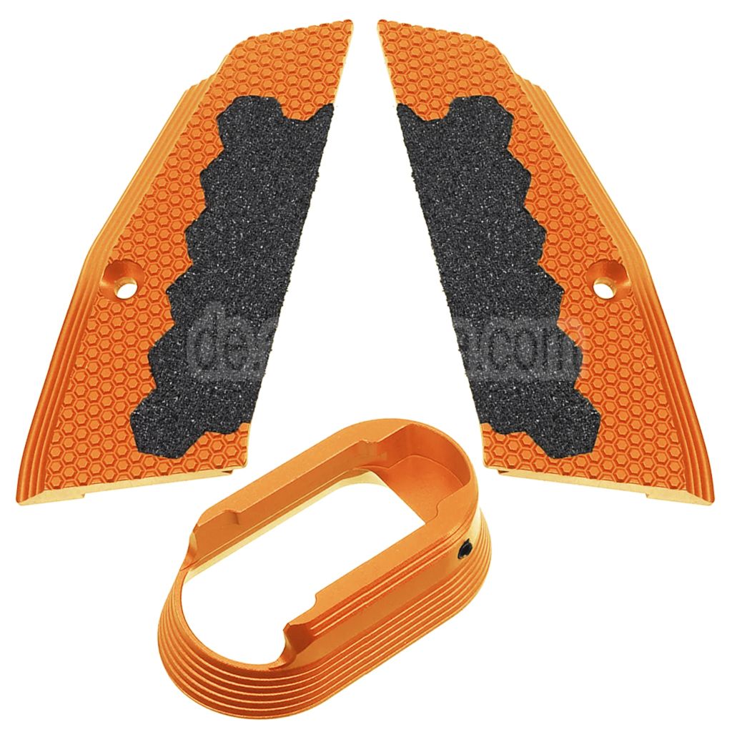 5KU CNC Aluminum Rutschfest Kurz Griffüberzüge und Magwell Geeignet für KJ Works ASG CZ Shadow2 Serie GBB Pistolen Airsoft