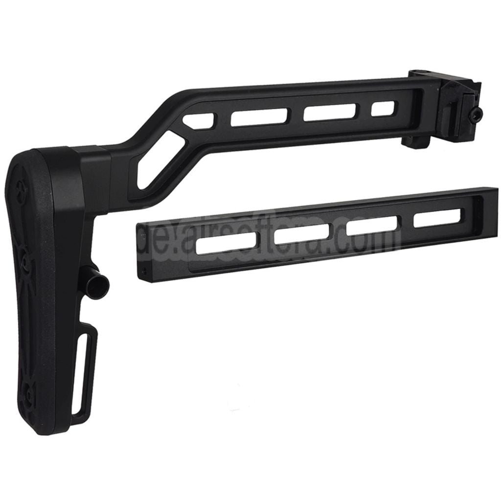 5KU Aluminum Taktische Picatinny Montage Modular Klappschaft mit Gummipolsterung Geeignet für 20mm Schiene Schaftadapter Gewehre Schwarz