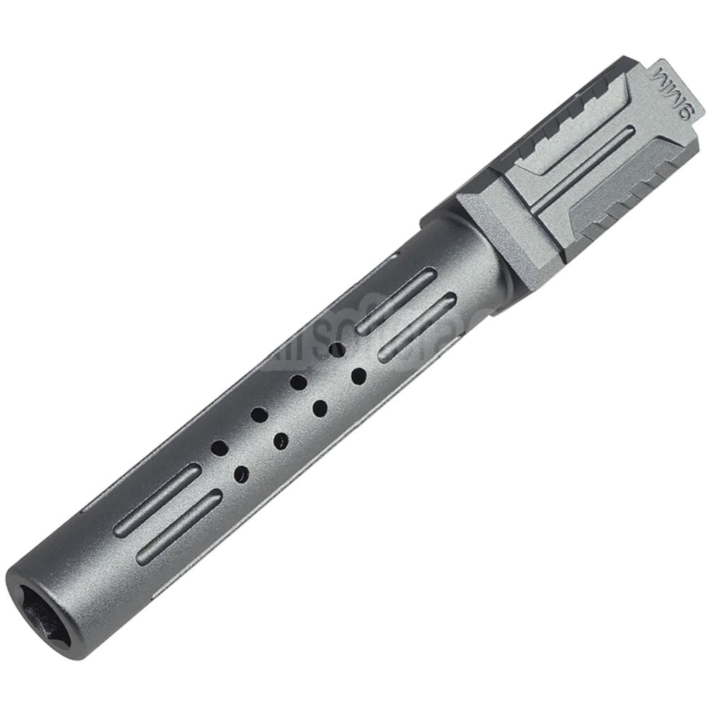 5KU CNC Aluminum BRA Stil Ported Außenlauf Geeignet für Tokyo Marui G17 Gen.3 Serie GBB Pistolen Airsoft