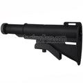 E&C Klassiker M733 Stil Schaft mit Rohr Geeignet für AR M4 M16 Serie AEG Gewehre Airsoft Schwarz