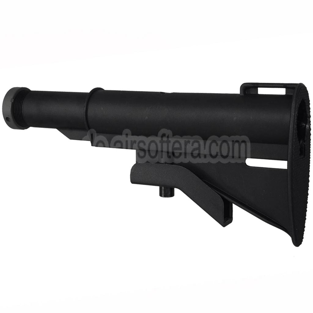 E&C Klassiker M733 Stil Schaft mit Rohr Geeignet für AR M4 M16 Serie AEG Gewehre Airsoft Schwarz