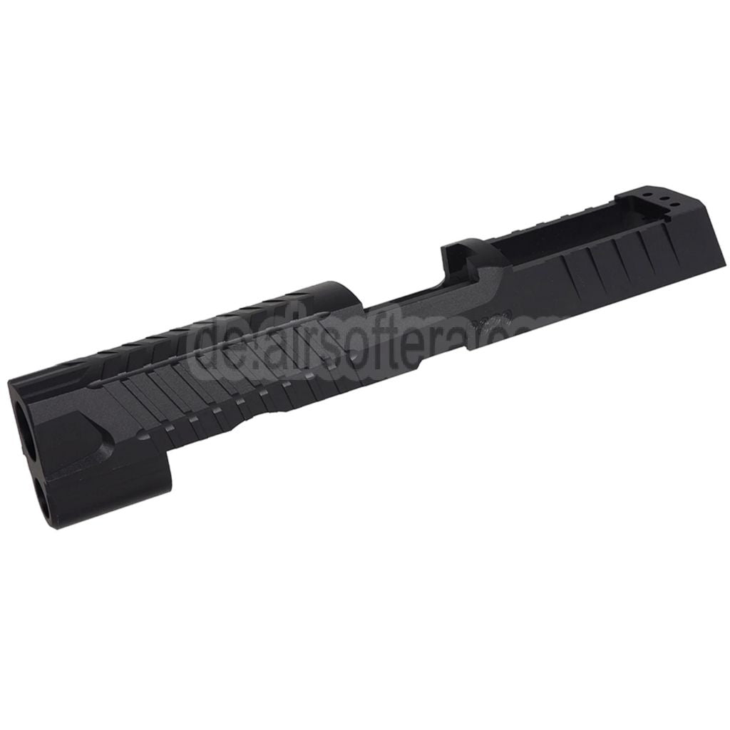 5KU CNC Aluminum MAX 2.0 Schlitten mit Romex3 Adapter Geeignet für SIG Air VFC SIG Sauer P320 M17 Serie GBB Pistolen Airsoft Schwarz
